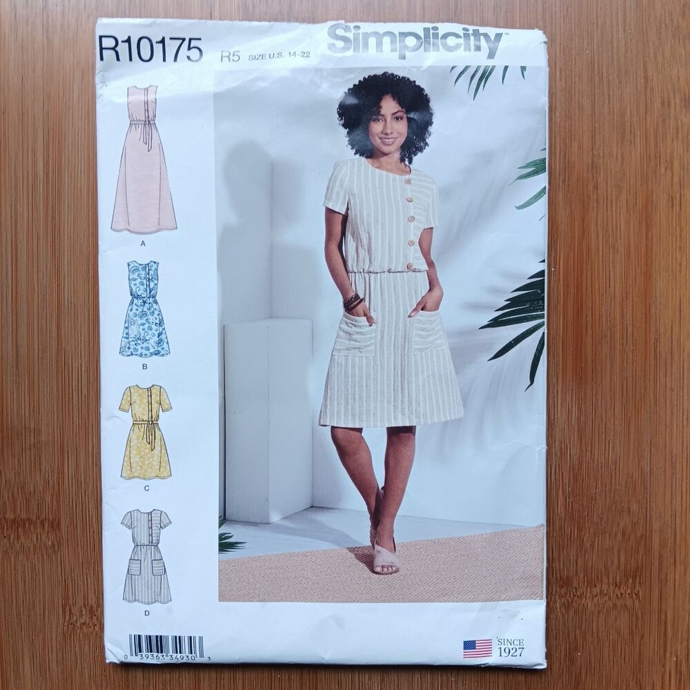 Simplicity Casual Shirtdress & Dress Pattern R10175 Sz 14-22